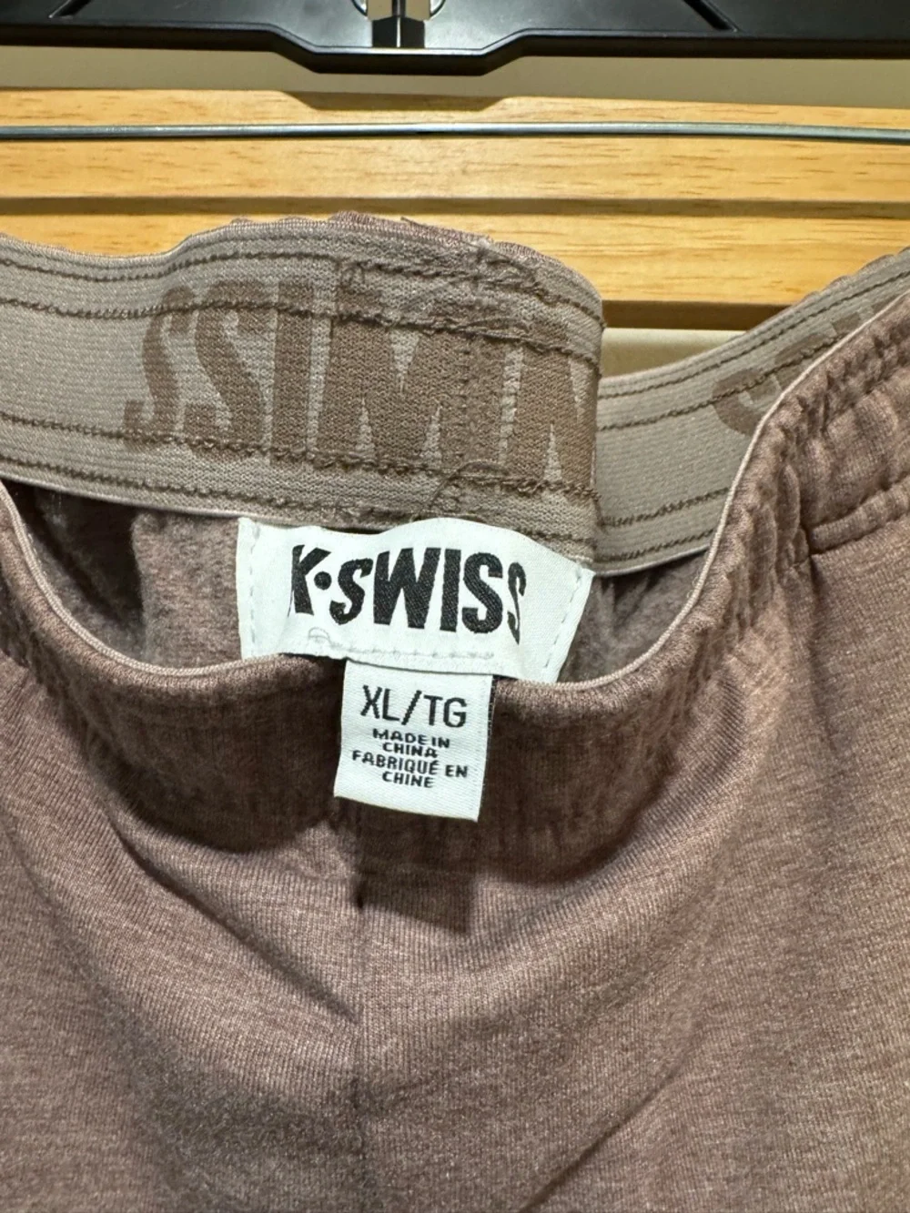 K-Swiss Heathered Brown Pullover wide leg Sweatpants with zipper ankles. Soft - Picture 3 of 9